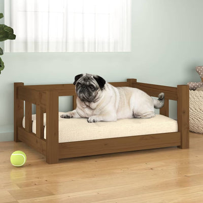 vidaXL Dog Bed Rectangular Modern Wooden Dog Couch Pet Bed Solid Wood Pine-12