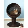 Fancy Cat Espresso Wicker Modern Cat Bed Lounge-0