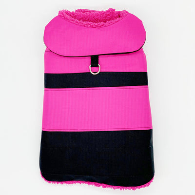 DoggieCoutureNY Water Resistant Pink & Black Coat-3