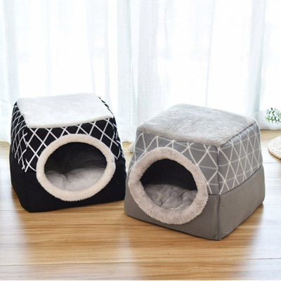 Detachable Soft Kennel Cat Bed Breathable Cat Pet Cave House Sleeping Bag Mat Pad Tent Pets Winter Warm Cozy Beds 11 Colors-2