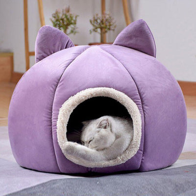 Detachable Soft Kennel Cat Bed Breathable Cat Pet Cave House Sleeping Bag Mat Pad Tent Pets Winter Warm Cozy Beds 11 Colors-3