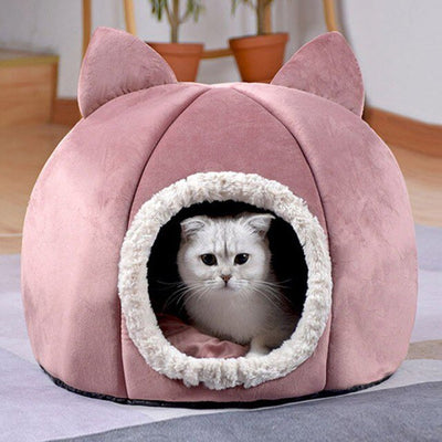 Detachable Soft Kennel Cat Bed Breathable Cat Pet Cave House Sleeping Bag Mat Pad Tent Pets Winter Warm Cozy Beds 11 Colors-9