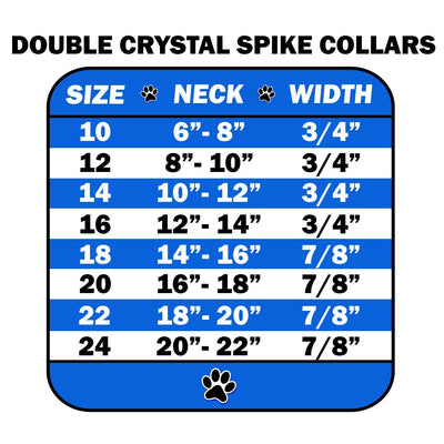 Pet and Dog Spike Collar, "Double Clear Crystals & Purple Spikes”-1