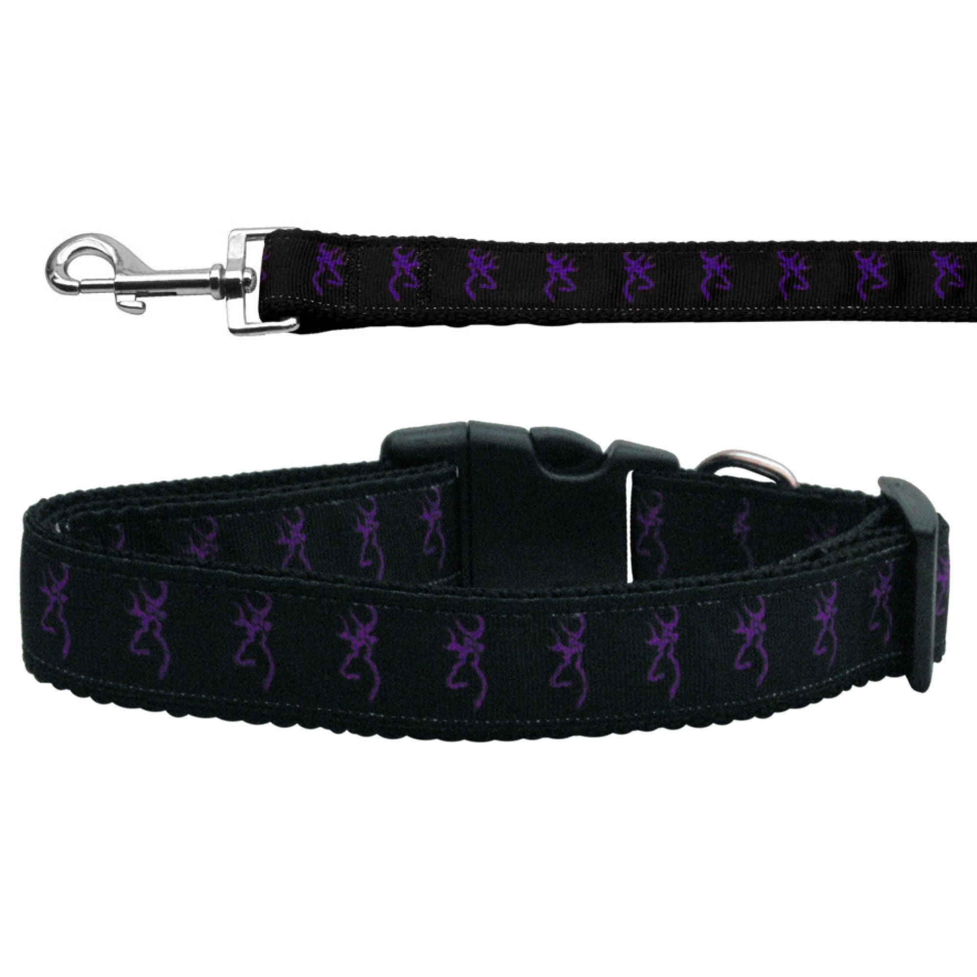 Pet Dog & Cat Nylon Collar or Leash, "Purple Deer"