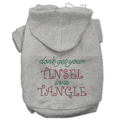 Christmas Pet, Dog & Cat Hoodie Rhinestone, "Don't Get Your Tinsel In A Tangle"-3